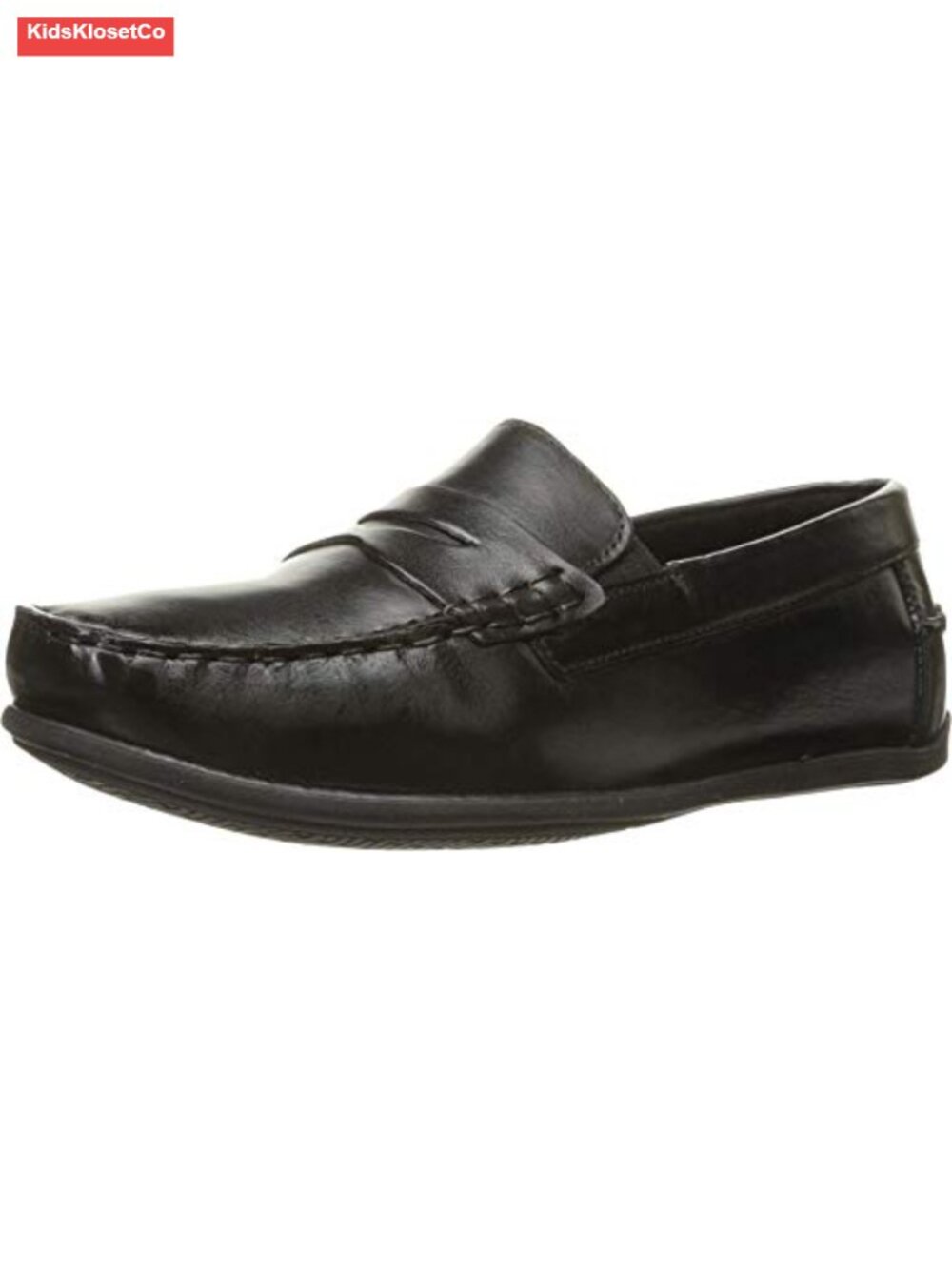 Boys Leather Moc Loafers Slip-on Florsheim Style Dress Shoes